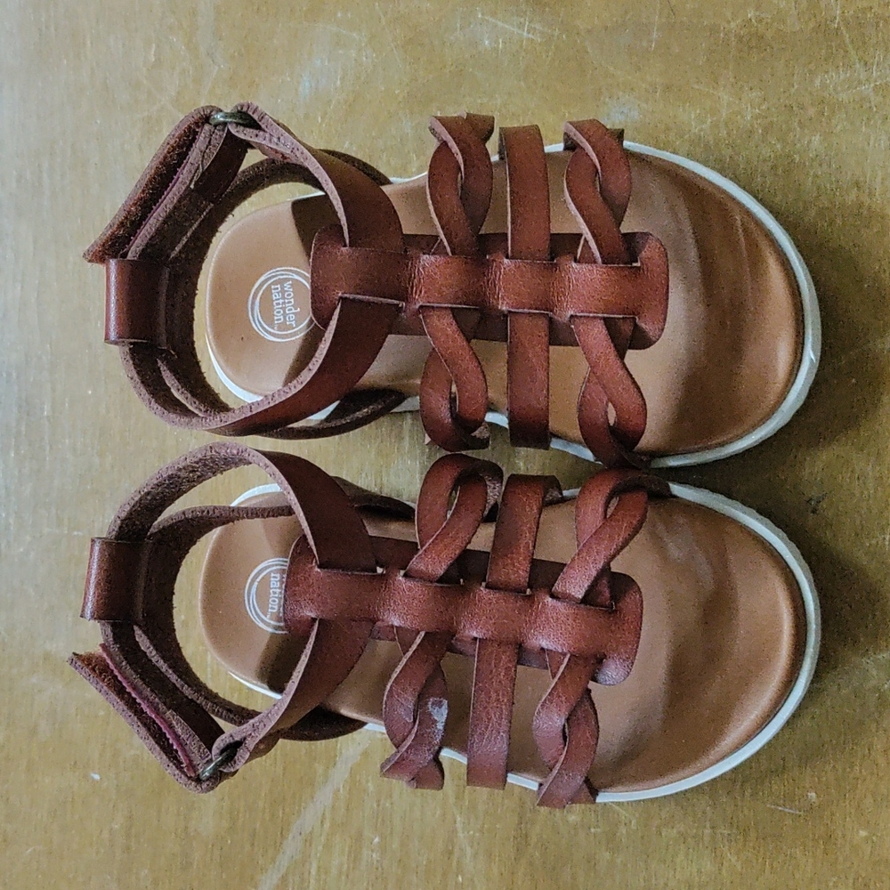 Wonder Nation Brown Woven Sandals